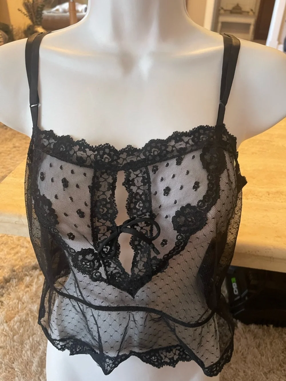 Black Lace GOSSARD ARTEMIS Camisole Union Label Small S Vintage Lingerie Beauty - Picture 3 of 15